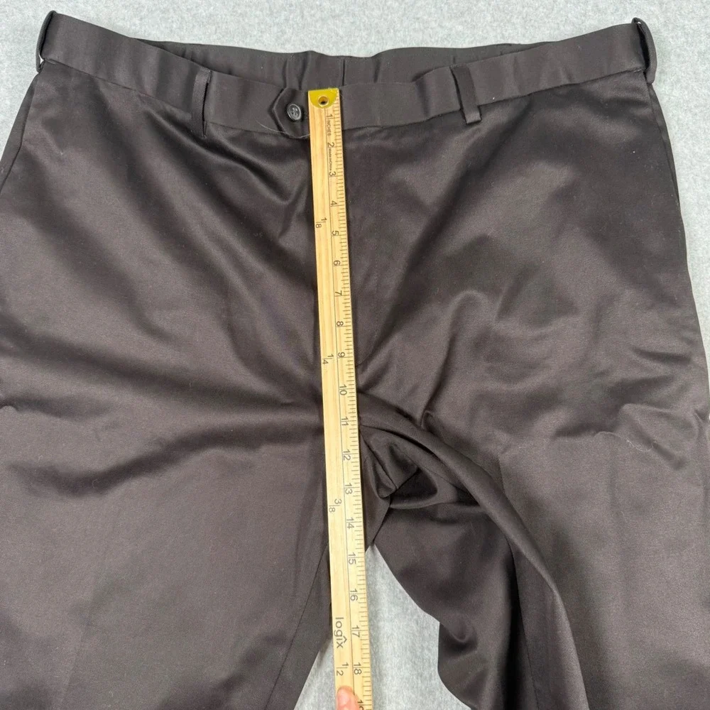 Perry Ellis Portfolio Mens 42x28 Black No Iron Premium Twill Dress Pants Slacks